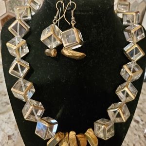 Glass necklaces and earring set